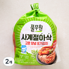 풀무원 사계절 아삭 고운 양념 포기김치, 1.5kg, 2개