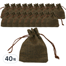 彩色麻布材質包裝袋 大, 深棕色, 40個