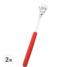 COOLATHOME 늘어나는 휴대용 길이조절 닭발 효자손, 레드, 2개 레드, 2개