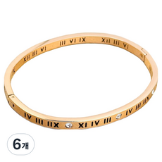 퍼스트리버 심플한 패션팔찌 로즈골드 4mm, 6개