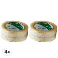 마켓감성 포장 데코 박스 테이프 45mm x 1m, 투명화이트THANKYOU, 4개