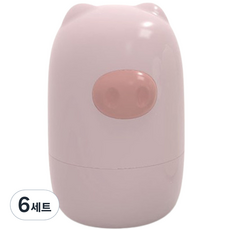 라니마켓 유아용 아기돼지 케이스 어린이 손톱깎이 세트, 연핑크, 6세트