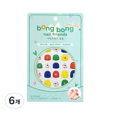 Bong Bong Friends Nail Friends Bong Bong 8歲以上青少年用黏貼式美甲, 亮片馬戲團, 6個