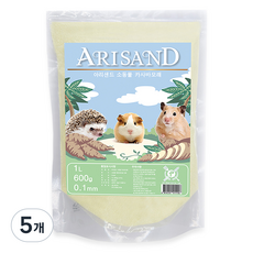 아리샌드 펫티처 소동물 아리샌드 햄스터 기니피그 고슴도치 화장실 카사바 모래, 5개, 600g