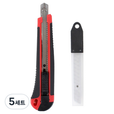 고급 SK5 커터칼 소형 + 날 10p 세트, 혼합색상, 5세트