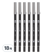 톰보 ABT 듀얼 브러시펜, N65 쿨 그레이 5, 18개