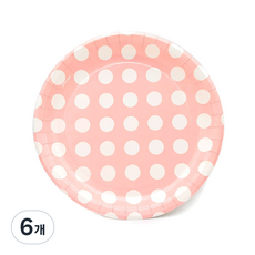 파티피아 파티접시 도트무늬 핑크 18cm, 6개입, 6개