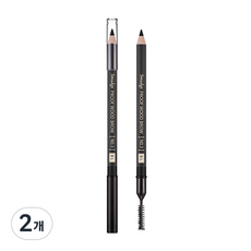 미샤 스머지프루프 우드 아이브로우 펜슬, 블랙, 2개