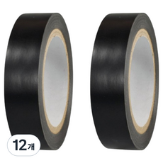 데일리픽 안전 방수 PVC 절연 전기 테이프 블랙 18mm x 20m, 12개