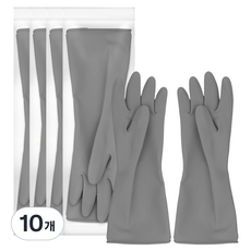 청소해결사 편안한 라텍스 고무장갑, 딥그레이, 중(M), 10개