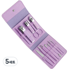 제이 가정용 손톱 손질 세트, 퍼플, 5세트