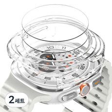 누아트 갤럭시워치 울트라 호환 커버 케이스 + 액정보호필름 47mm 2p, 투명, 2세트