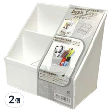 YAMADA 山田化學 Desk Labo 日本製 辦公室桌上收納籃 置物籃附分隔板, 透明色, 2個