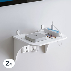 제이라이프 아크 벽걸이 정리 선반, 화이트, 2개