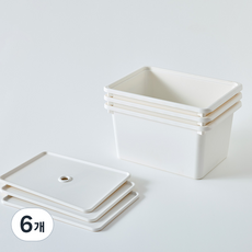 브리다 국내 제조 컬러 다용도 정리 수납박스, 크림, 6개