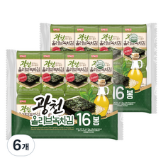 삼육김 광천 올리브녹차 도시락김 16p, 64g, 6개