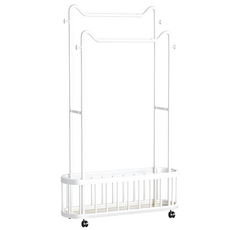 橡合杉 可移動貓耳雙桿衣帽架 80cm, 白色