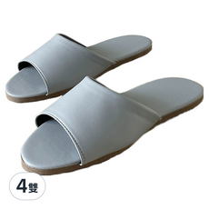 TAIWAN SLIPPER 台灣犀利趴 純色 皮質室內拖鞋, 霧灰藍, 4雙