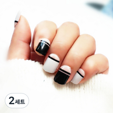 彩色半格美甲片 24p, 混合色, 2個