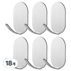 World Clean Slee 黏貼式環形掛鉤, 銀色, 18個
