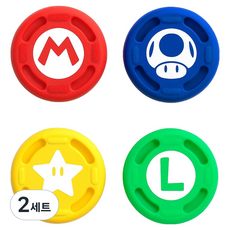 SPACE SHIELD 任天堂 Switch 2 相容 復古超級金幣 矽膠搖桿帽 4入組, 2套, 單一商品, 混合顏色