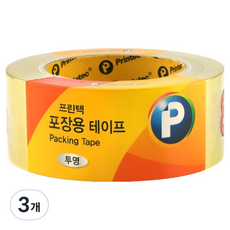 프린텍 OPP 포장용 테이프 P4880 48mm x 80m, 투명, 3개