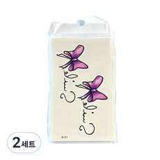 cinnamon girl 兒童彩色紋身貼紙 30入組, 2套, B 粉紅花朵