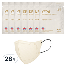 굿바이브스 황사방역용 마스크 중형 KF94, 코튼아이보리, 28개, 7개입