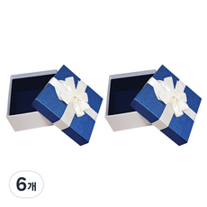 Hallmark 緞帶禮物包裝盒 正方形 中, 藍色, 6個