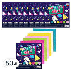 영아트 샤이닝컬러 색종이, 6색, 300개