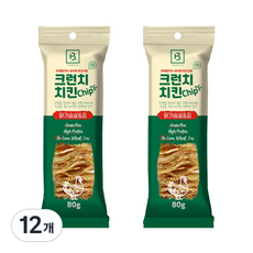 브리더랩 강아지 크런치 치킨 칩, 혼합맛(닭가슴살/김), 80g, 12개