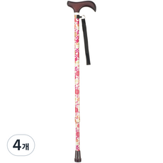 이치고이치에 뉴플라워 스몰핸드 조절식 지팡이 AS-10YF, 4개, 노란꽃