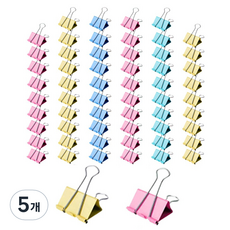 MaDaKkuMi 辦公用長尾夾 隨機出貨, 60入, 5個, 15mm