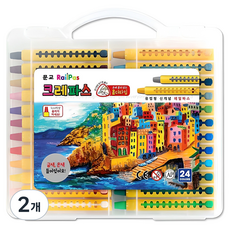 문교 레일 크레파스, 24색, 2개