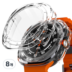 구스페리 갤럭시워치 풀커버 강화유리 하드 케이스, 투명+투명, 8개