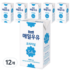 매일유업 매일우유 멸균우유 오리지널, 1L, 12개