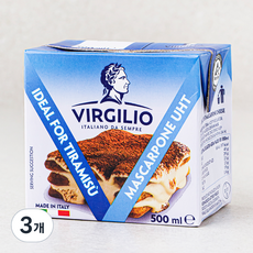 VIRGILIO 마스카포네 치즈, 500g, 1개입, 3개