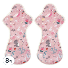 eechae 一體成形特長夜用棉質衛生棉 Pink Koi, 8個, 1入, 夜用加長型以上