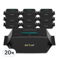 델리프 도톰 엠보싱 저자극 넘버 세븐 카키 유아 물티슈 리필형, 75g, 72매, 20개