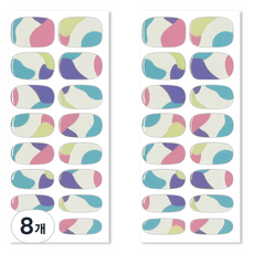벨랑시 리얼 젤 네일 스트립 베이직 네일스티커 16p, 컬러풀클라우드, 8개