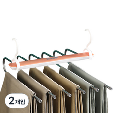 더벨라 옷장 행거 공간정리 접이식 가로 고급형 스텐 6단 옷걸이, 레드, 2개