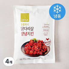 ORGA 동물복지 닭다리살 양념치킨 (냉동), 340g, 4개