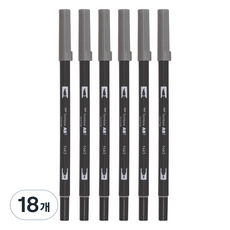 톰보 ABT 듀얼 브러시펜, N45 쿨 그레이 10, 18개