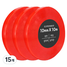 다다 초강력 양면테이프 10mm x 10m, 투명, 15개