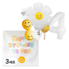 마켓감성 해피벌스데이배경 생일풍선세트, 타입4, 3세트