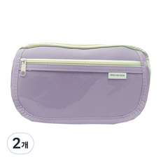 동아피엠에스 대용량 9포켓 투명 필통, 라벤더, 2개