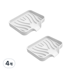 Merry Guild 矽膠瀝水皂盒架, 白色, 4個