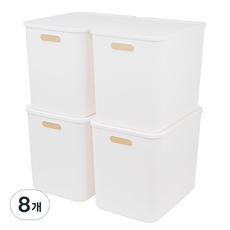 코멧 홈 심플한 리빙박스 팬트리 정리함, 화이트, 8개
