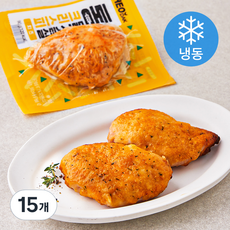 허닭 크리스피 통 닭가슴살 치즈 (냉동), 90g, 1개입, 15개