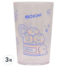 릴팡 라인프렌즈 미니니 투명 점보컵, 혼합색상, 3개, 500ml